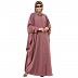 Front open Kaftan with fashionable buttons- Puce Pink